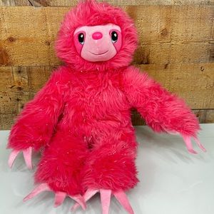 Build a Bear Sloth Shaggy Pink Plush Stuffed Toy 17”